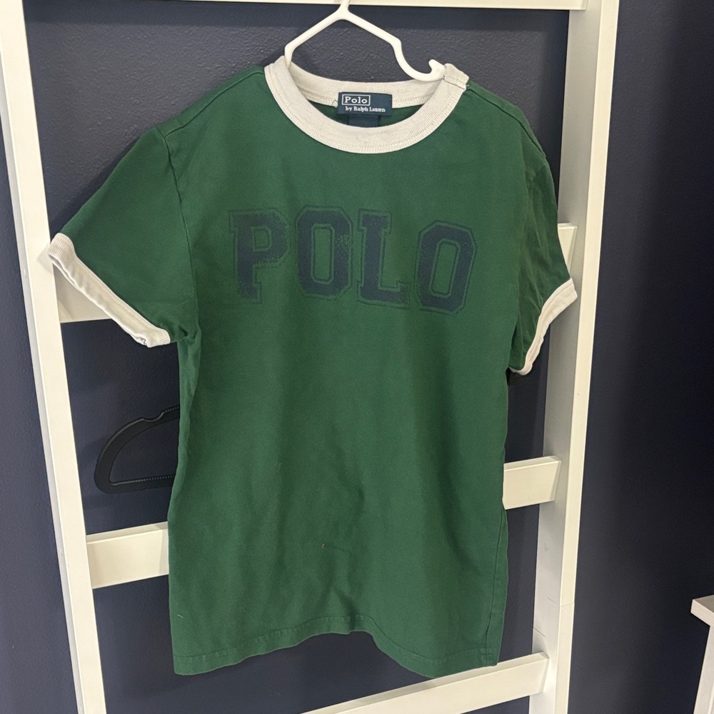 Polo by Ralph Lauren Kids Green and White Tee